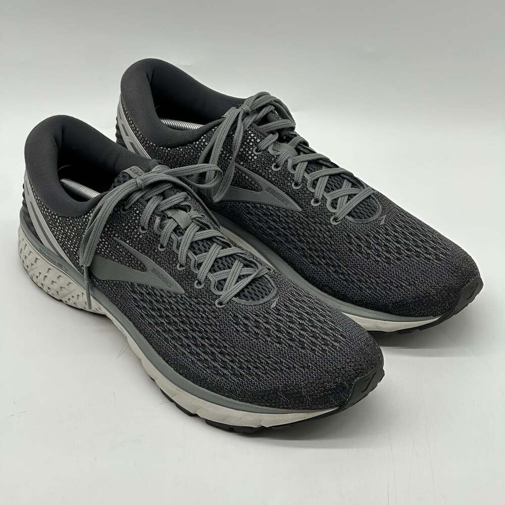 Brooks Ghost 11 Gray Mesh Upper Running Shoes Athletic Sneakers Men's Size 14 D